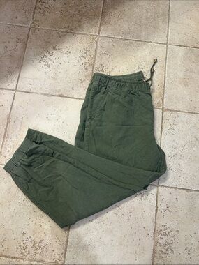 Women’s Joules Olive Green Casual Drawstring Pants, size 12